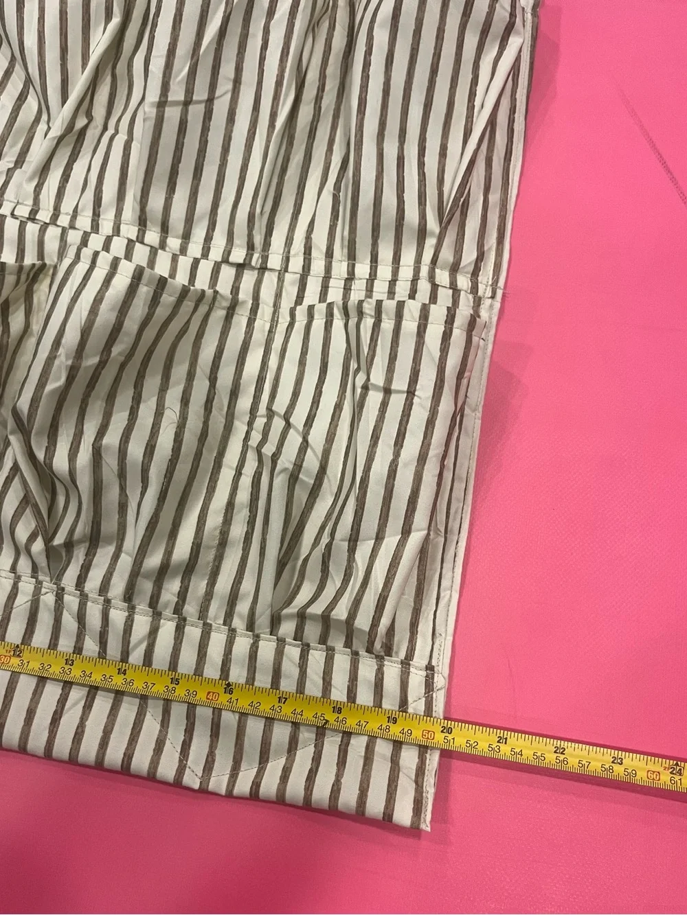 Handmade Fabric Hanging Wall Organizer - Striped Canvas Storage Caddy w/ Pockets